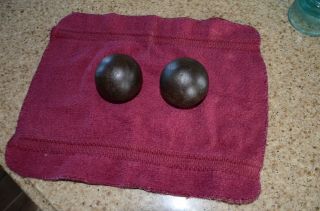 2 Antique Vintage Cannon Ball Solid Shot 2 Lbs 10 Oz Beleave Civil War Era