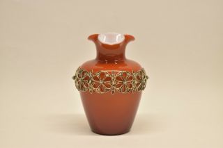 Antique Art Nouveau Bohemian Art Glass Vase Silver Filigree Loetz Fritz Heckert