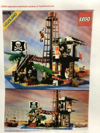 Lego Vintage Pirates 6270 Forbidden Island.  97 Complete.  No Instructions.