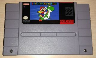 Mario World Nintendo Snes Vintage Classic Retro Game Cartridge