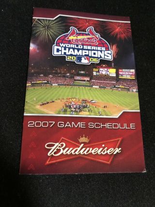 2007 St.  Louis Cardinals Baseball Pocket Schedule Budweiser Version