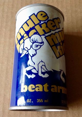 1977 Navy Football Schedule Can - Mule Kicker Soda Beat Army Pepsi - Cola