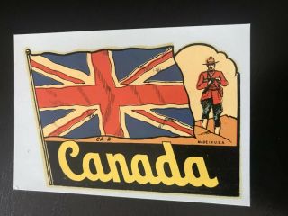 Vintage Canada Travel Decal Authentic Souvenir 1950’s/60’s