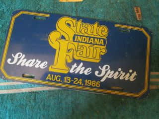 Indiana State Fair License Plate Wall Art Man Cave 1986 State Fair Plate Metal