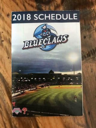 2018 Lakewood Blueclaws Baseball Pocket Schedule Phillies Sal