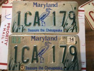 2014 Maryland Treasure The Chesapeake Double License Plates Tags