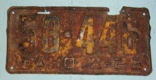 Vintage 1926 X - 26 Idaho License Plate Rusty Garage Decor 58 - 446