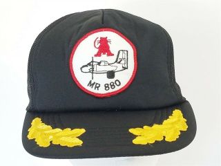 Rcaf 880 Maritime Reconnaissance Squadron Tracker Black Cap Hat Vintage