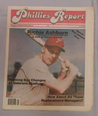 Richie Ashburn Hall Of Fame Phillies Report April 20 1995