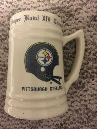 Pittsburgh Steelers Bowl Xiv Champions Stein Mug Bradshaw,  Greene Lambert