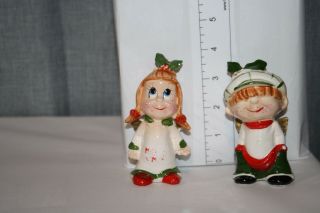 Vintage Kreiss Ceramics Christmas Angels Kids Salt & Pepper Shakers Figurines