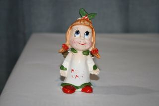 Vintage Kreiss Ceramics Christmas Angels Kids Salt & Pepper Shakers Figurines 2