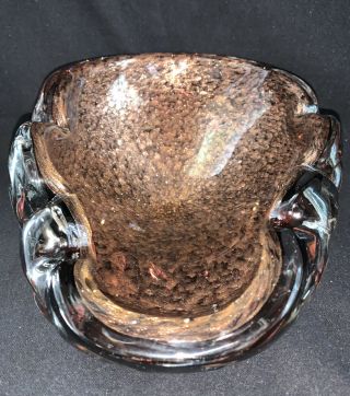 Vintage Murano Knobby Glass Amethyst Copper Gold Aventurine Barovier & Toso 8.  5 "