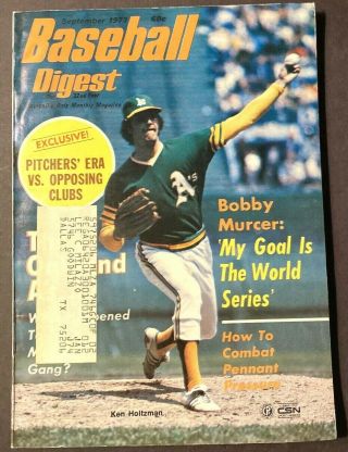 Vintage Baseball Digest Ken Holtzman September 1973 Vol 32 No 9