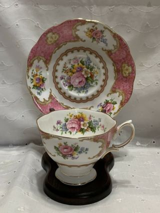 Royal Albert Lady Carlyle Bone China Tea Cup And Saucer Set Vintage England