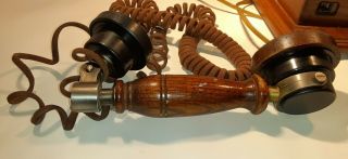 Antique Style Wood Case Wall Phone Western Electric Bell At&t Rotary Dial (d)