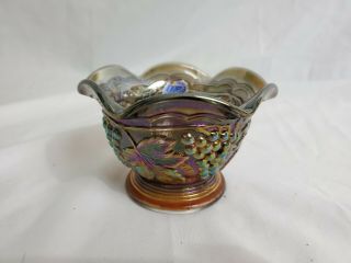 Vintage Imperial Rainbow Carnival Glass Bowl/dish Rich Blue Green Purple.  B - 157