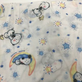 Vintage Baby Snoopy Peanuts fitted crib sheet and receiving infant blanket 2