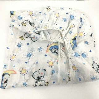 Vintage Baby Snoopy Peanuts fitted crib sheet and receiving infant blanket 3