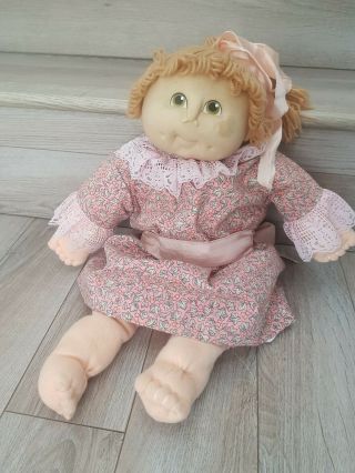 Vintage Cabbage Patch Kids Baby Girl Green Eyes & Blonde Hair With Dimples