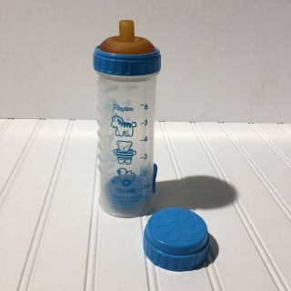 Vintage Playtex Nurser Drop Ins 8oz.  Bottle With Nipple Flow Air Control Blue