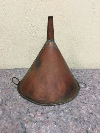 Large Antique Copper Funnel - Great For Display