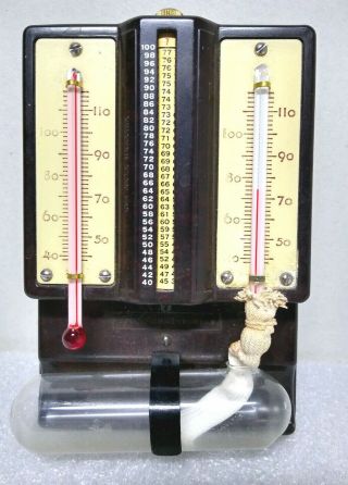Vintage Taylor Instruments Tycos Humidiguide Hygrometer Thermometer