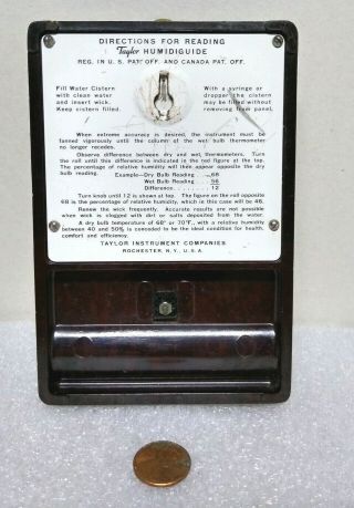 Vintage Taylor Instruments Tycos Humidiguide Hygrometer Thermometer 2