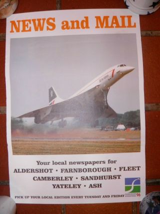 British Airways Concorde Poster.  Farnborough Air Show 1996