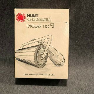 Vintage Hunt Speedball Brayer 51,  4 " Semi - Soft Roller For Block Printing