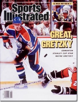 June 1,  1987 Wayne Gretzky Edmonton Oilers And Al Unser Sports Illustrated A