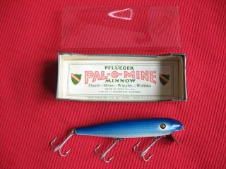 Vintage Pflueger Palomine 4 1/4 " Blue Mullet Scale Fishing Lure -
