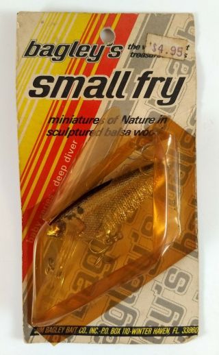 Vintage Bagley Small Fry Balsa Wood Lure Baby Series Deep Diver Package