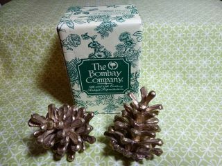 The Bombay Company Set Of 2 Small Brass Pinecones Vintage Made In India