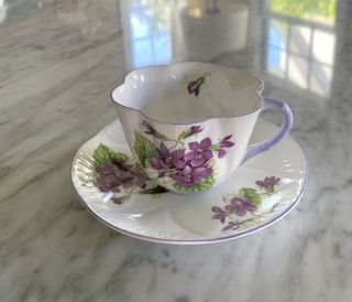 Shelley Dainty Violets Tea Cup And Saucer