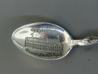 1898 Trans - Mississippi Exposition Sterling Souvenir Spoon Omaha Nebraska 2