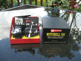 Vintage Garcia Mitchel 300 Spinning Reel,  Box,  Booklet,  Extra Reel - 2