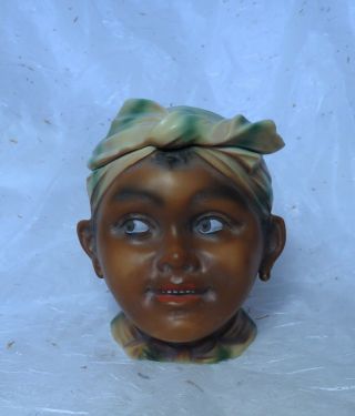 Antique German Dresser Doll Box/jar/pot/trinket Germany African American/indian