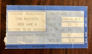 Nhl Minnesota North Stars Vs Blackhawks Playoff Ticket Stub - Apr 4,  1990 - Modano