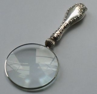 W.  J.  Myatt Hallmarked Sterling Silver Handle Magnifying Glass Chester 1905
