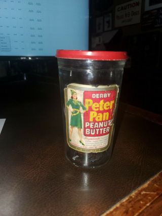 Vintage Derby Peter Pan Peanut Butter Jar & Lid