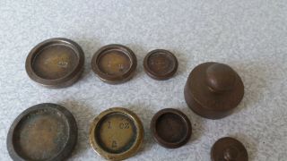 VINTAGE / ANTIQUE WEIGHING SCALES BRASS WEIGHTS - POSTAL / APOTHECARY 2