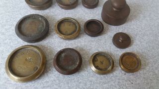 VINTAGE / ANTIQUE WEIGHING SCALES BRASS WEIGHTS - POSTAL / APOTHECARY 3