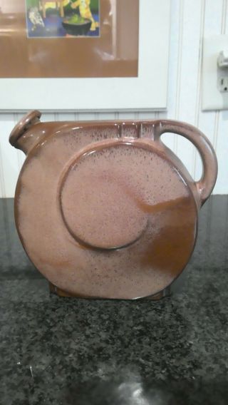 Vintage Frankoma Pottery Canteen Water Pitcher / Jug Brown Satin 88