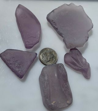 Surf Tumbled Sea Glass Vintage Purple Medicine Bottle Bottoms Pendants