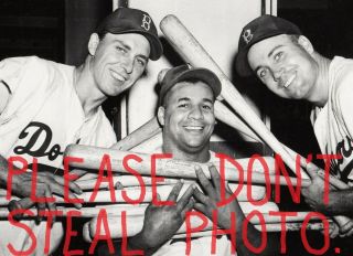 Gil Hodges,  Roy Campanella & Duke Snider 5x7 Glossy Photo.  Brooklyn Dodgers