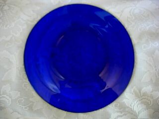 Collectible Vintage Cobalt Blue Glass Rimmed Plate - Made In France