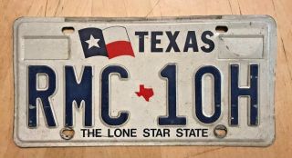 Texas Lone Star State Passenger Auto License Plate " Rmc 10h " Tx