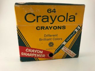 Vintage Binney & Smith Crayola Crayons 64 Sharpener Box w/ Indian red 3