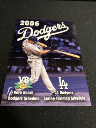 2006 Los Angeles Dodgers Spring Training & Vero Beach Baseball Pocket Schedule